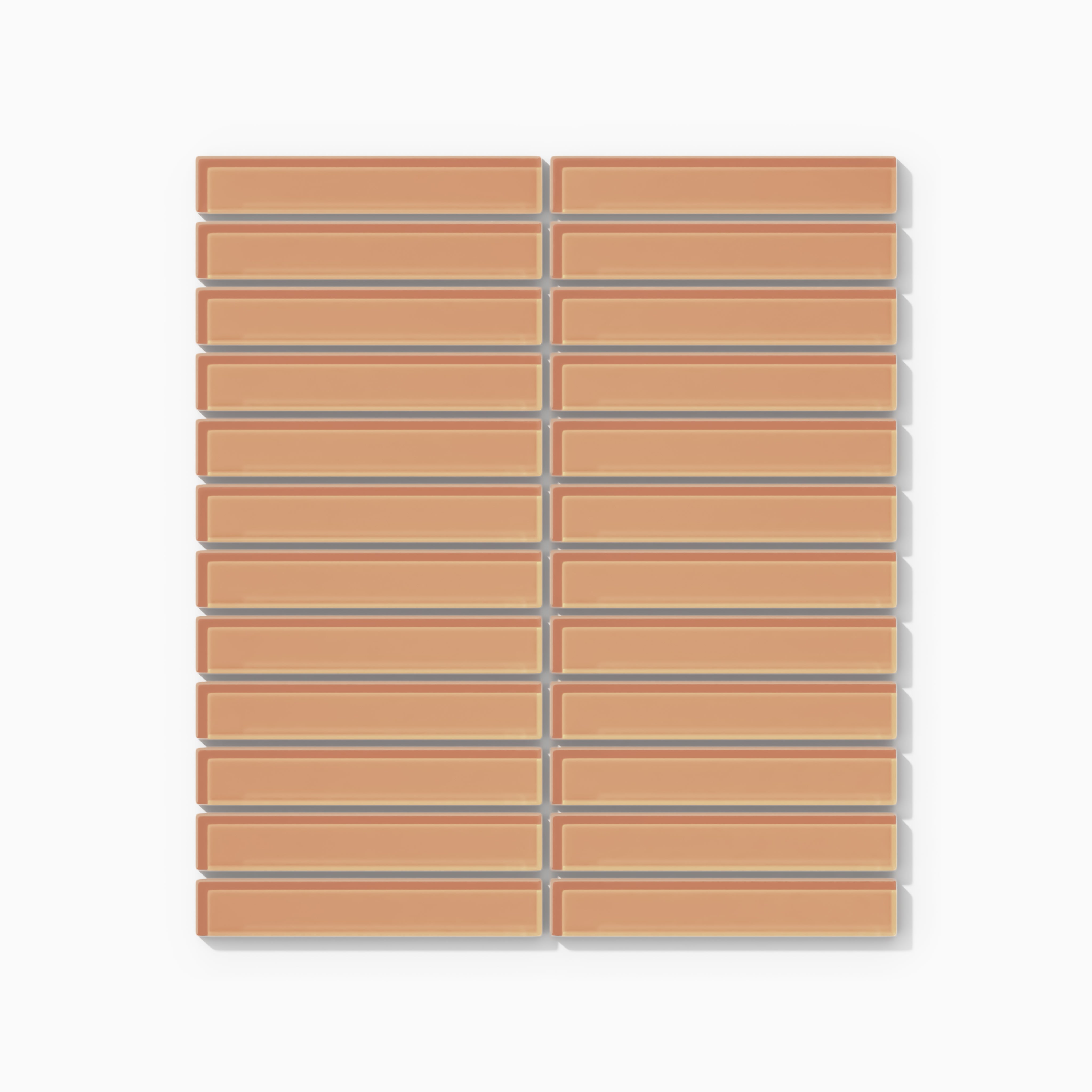 1x6 Straight Set Sheeted Glass Mosaic Tile in Carolina Wren Gloss