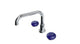 Foundry Two Handle Deck Mount Squaretop Bath Trim with Pebble Ceramic Knob Handles in Polished Chrome