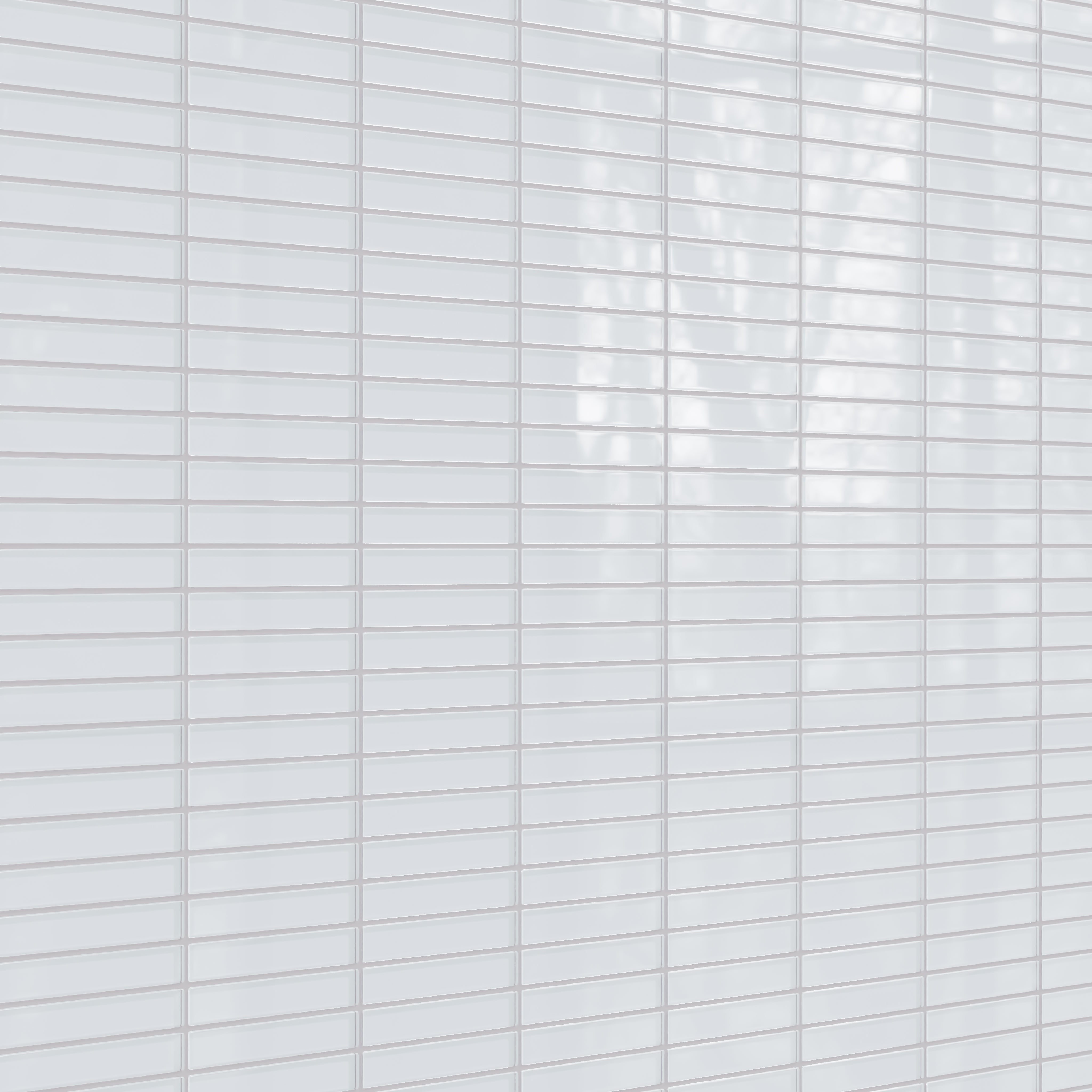 1x6 Straight Set Sheeted Glass Mosaic Tile in Snowy Owl Gloss