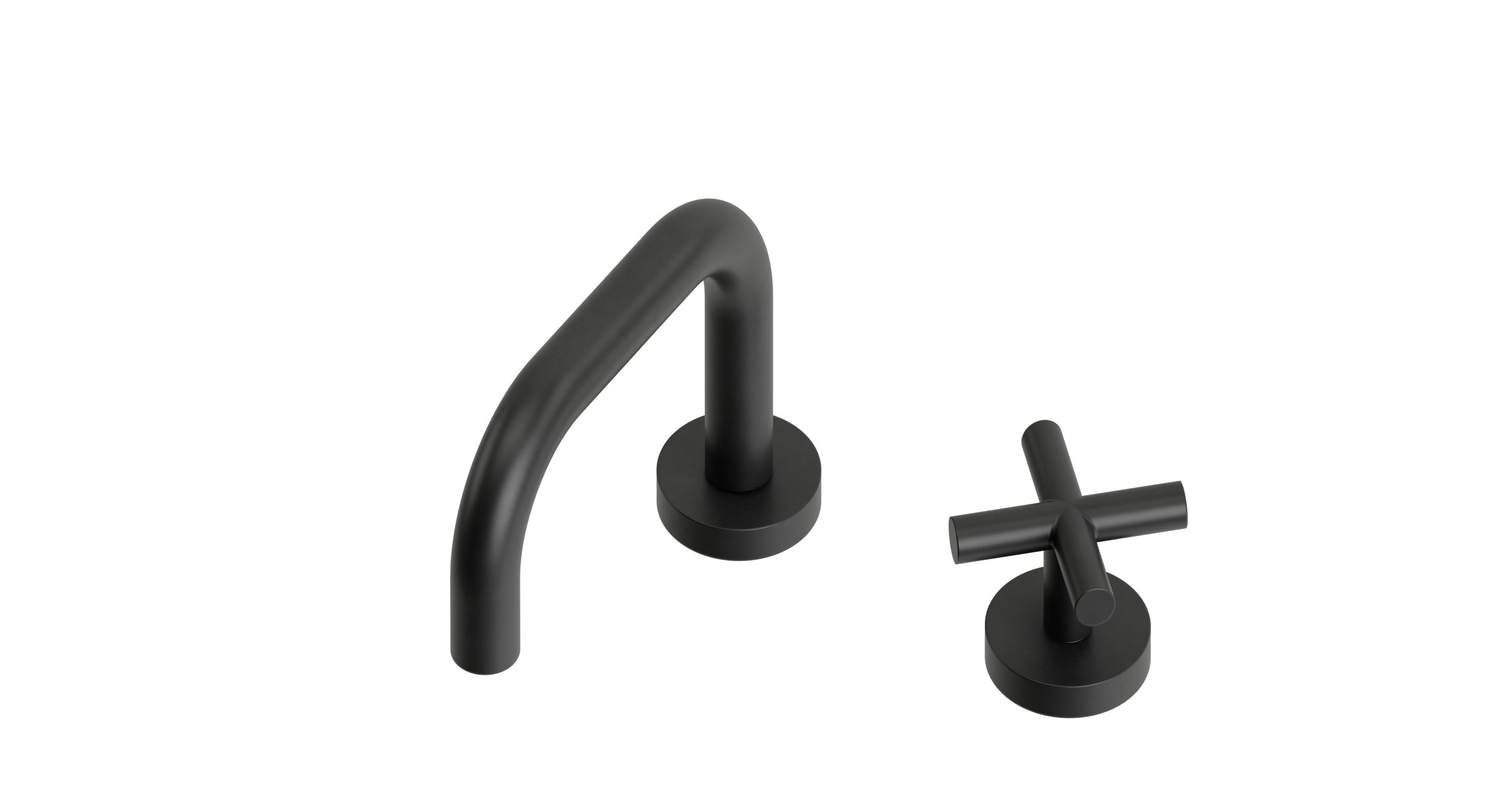 Contour One Handle Deck Mount Squaretop Lavatory Faucet with Soft Cross Handle