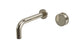 Foundry One Handle Wall Mount 7.5" Lavatory Faucet with Barrel Knob Handle in French Nickel