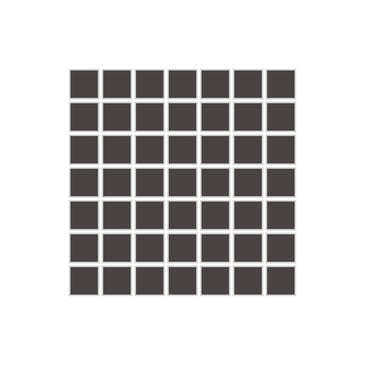 1x1 Straight Set Sheeted Original Ceramic Mosaic Tile in Carbon Gloss