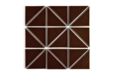 4" Triangle Original Ceramic Tile in Garnet Gloss