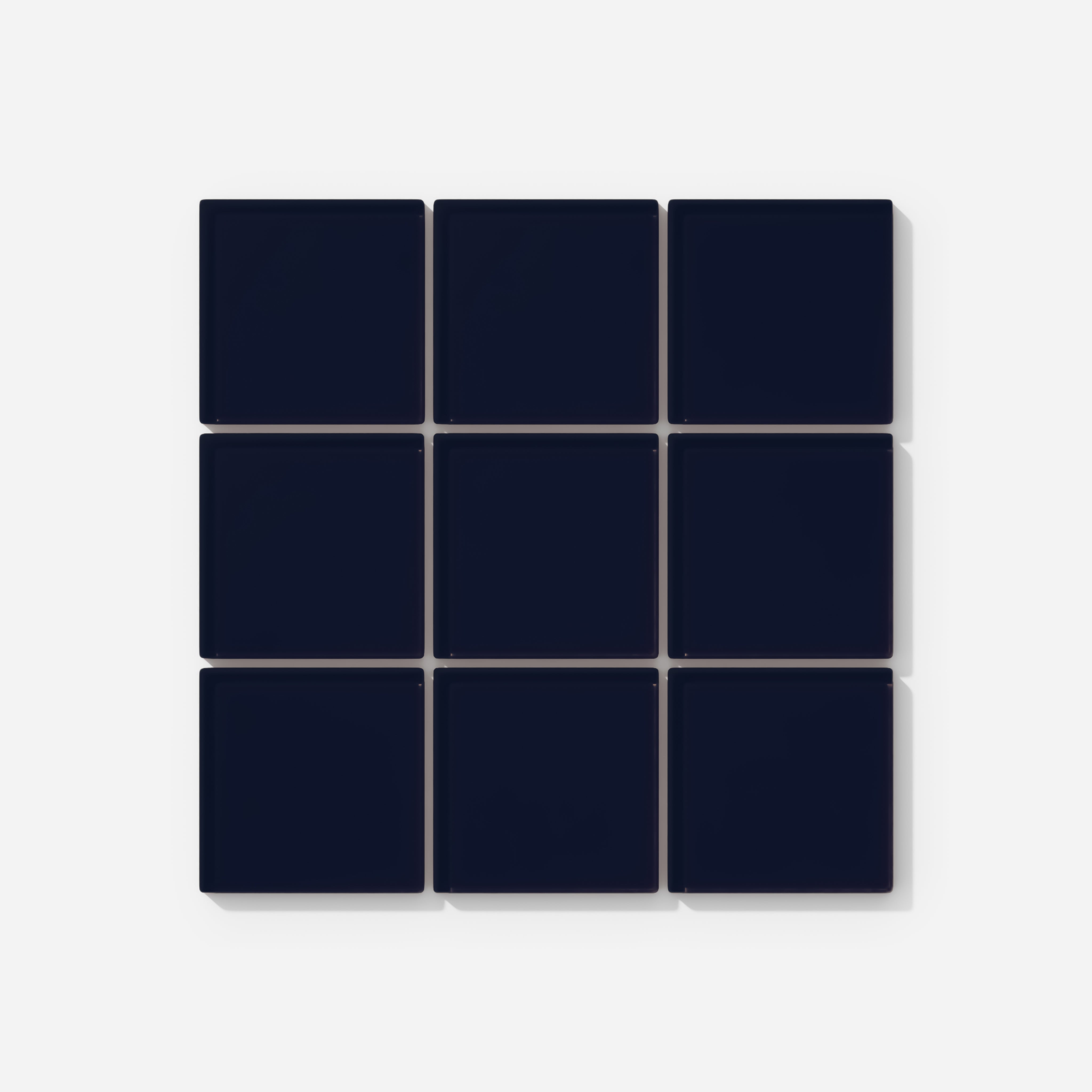 3x3 Straight Set Sheeted Glass Mosaic Tile in Barn Swallow Gloss