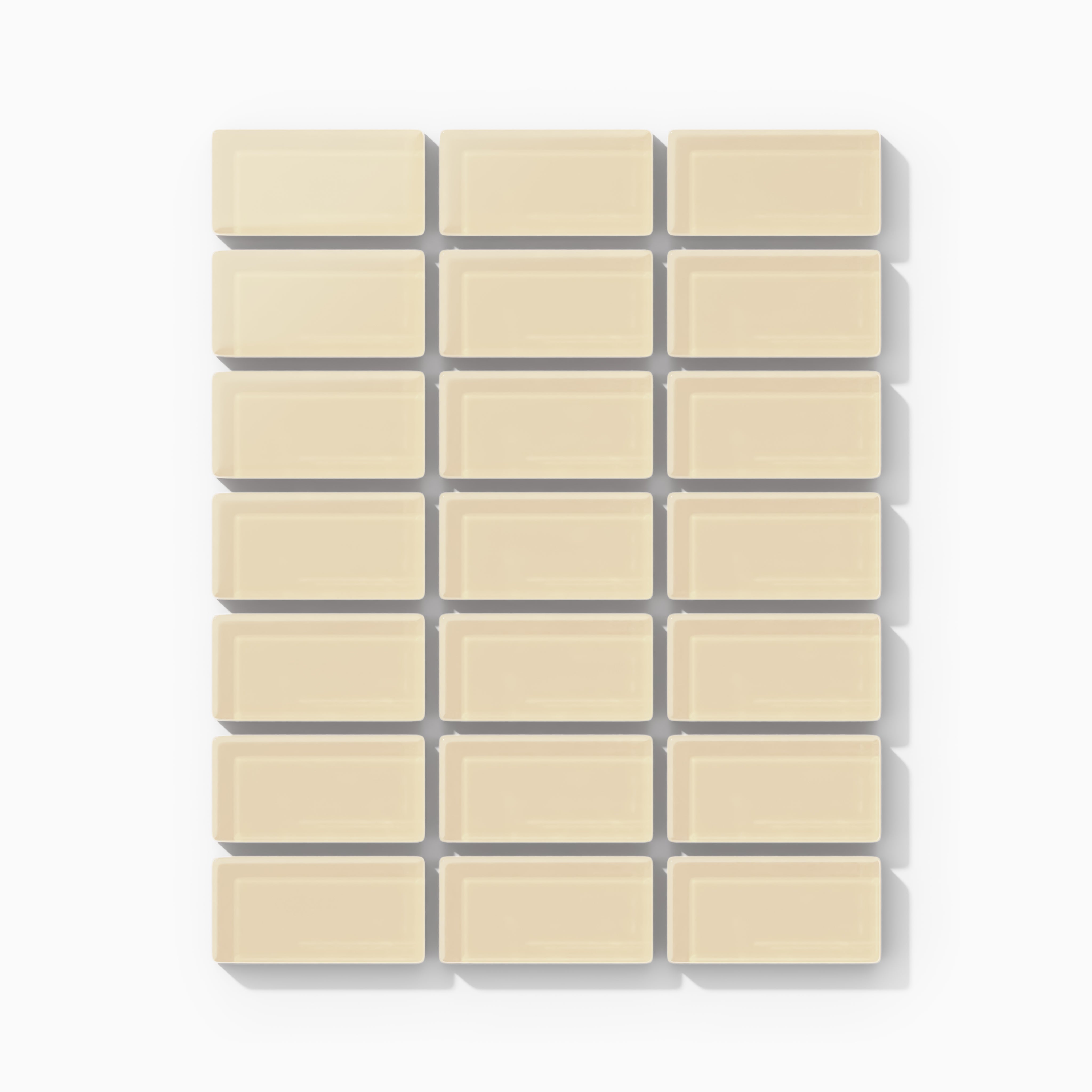1x2 Straight Set Sheeted Glass Mosaic Tile in Chickadee Matte