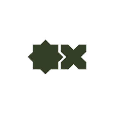 Mini Star & Cross Original Ceramic Tile in Hunter Green Gloss