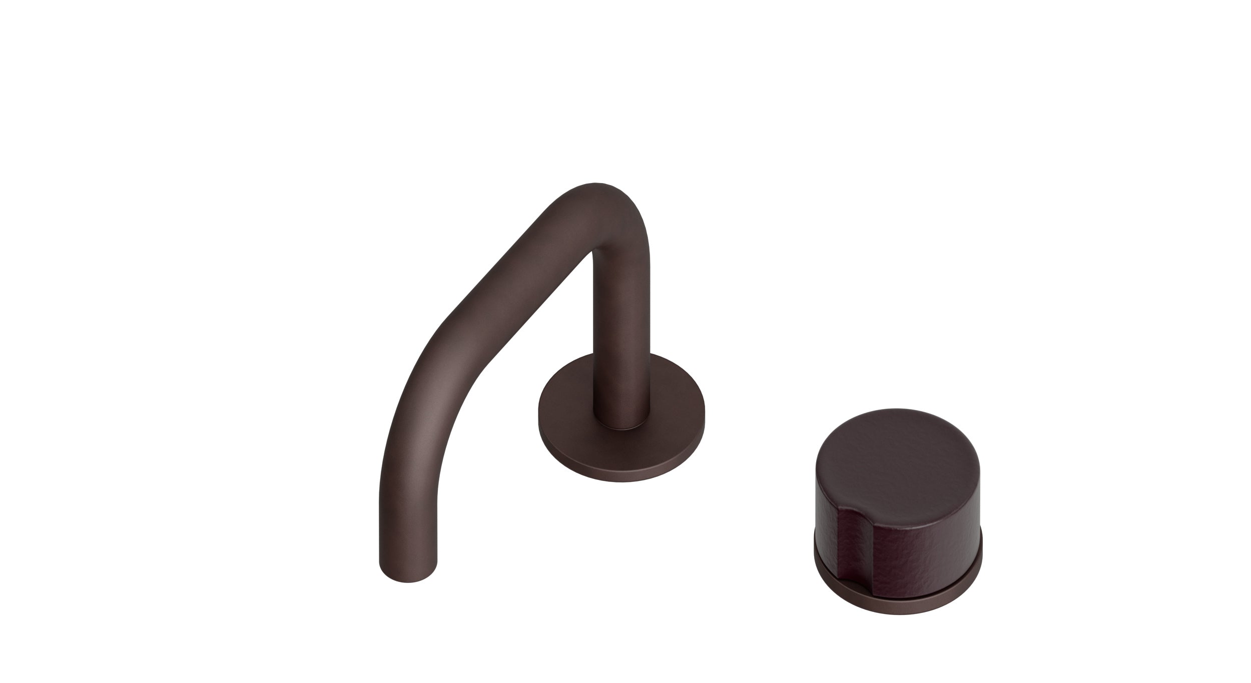 Foundry One Handle Deck Mount Squaretop Lavatory Faucet with Groove Ceramic Knob Handle in Architectural Copper