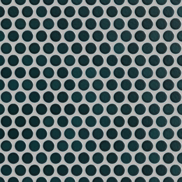 Penny Round Sheeted Original Ceramic Mosaic Tile in Caspian Sea Gloss