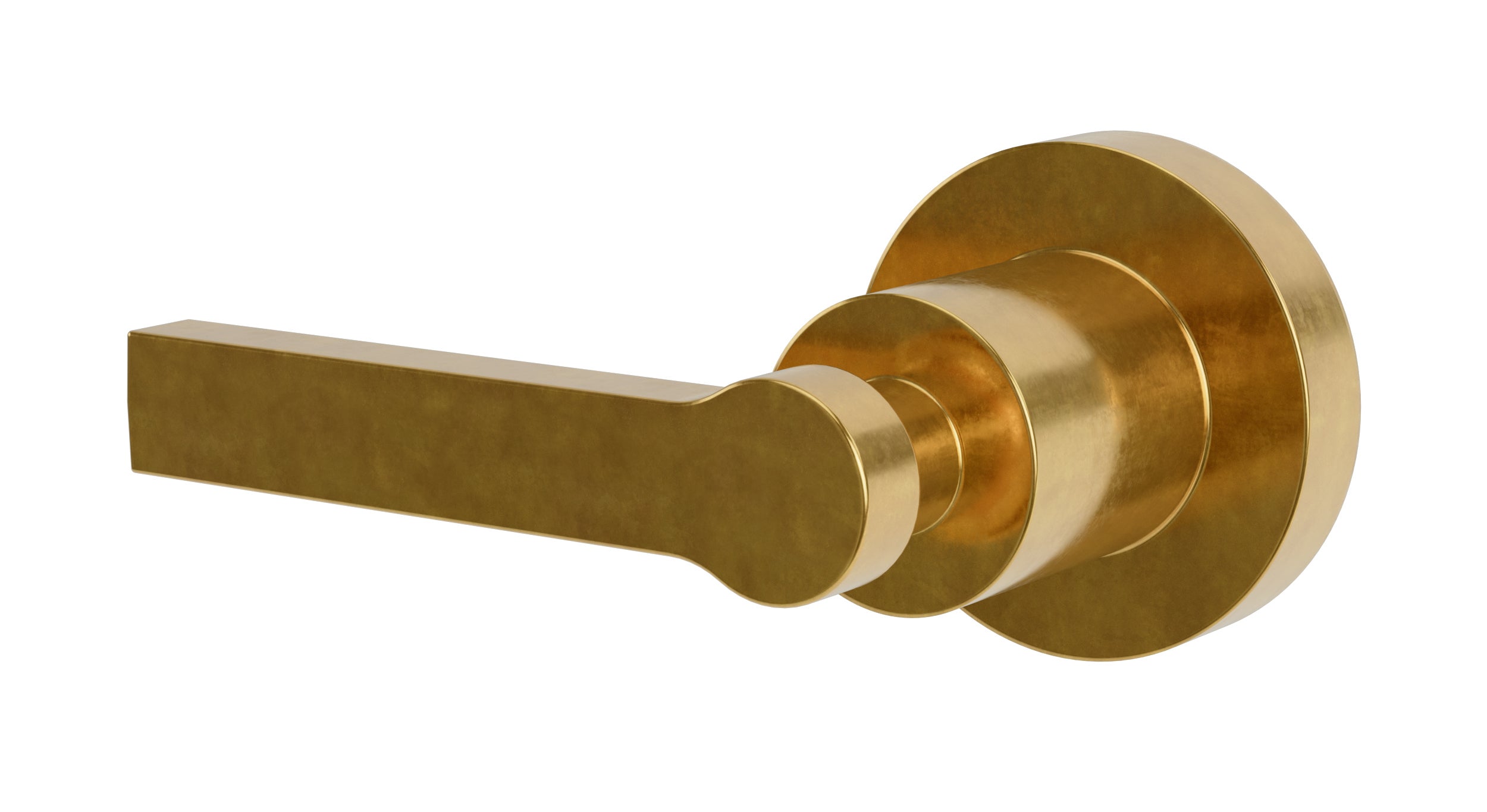 Flatiron One Handle Wall Mount Diverter/Volume Control Shower Trim with Linear Lever Handle in French Brass