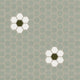 1" Hexagon Double Daisy Sheeted Original Ceramic Tile in Rosemary Matte, Calcite Matte & Bonsai Matte