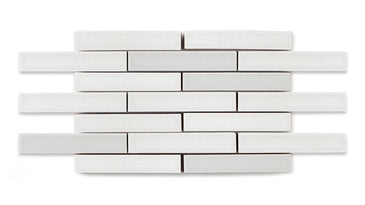 1x6 Half Offset Sheeted Original Ceramic Mosaic Tile in Frost Gloss