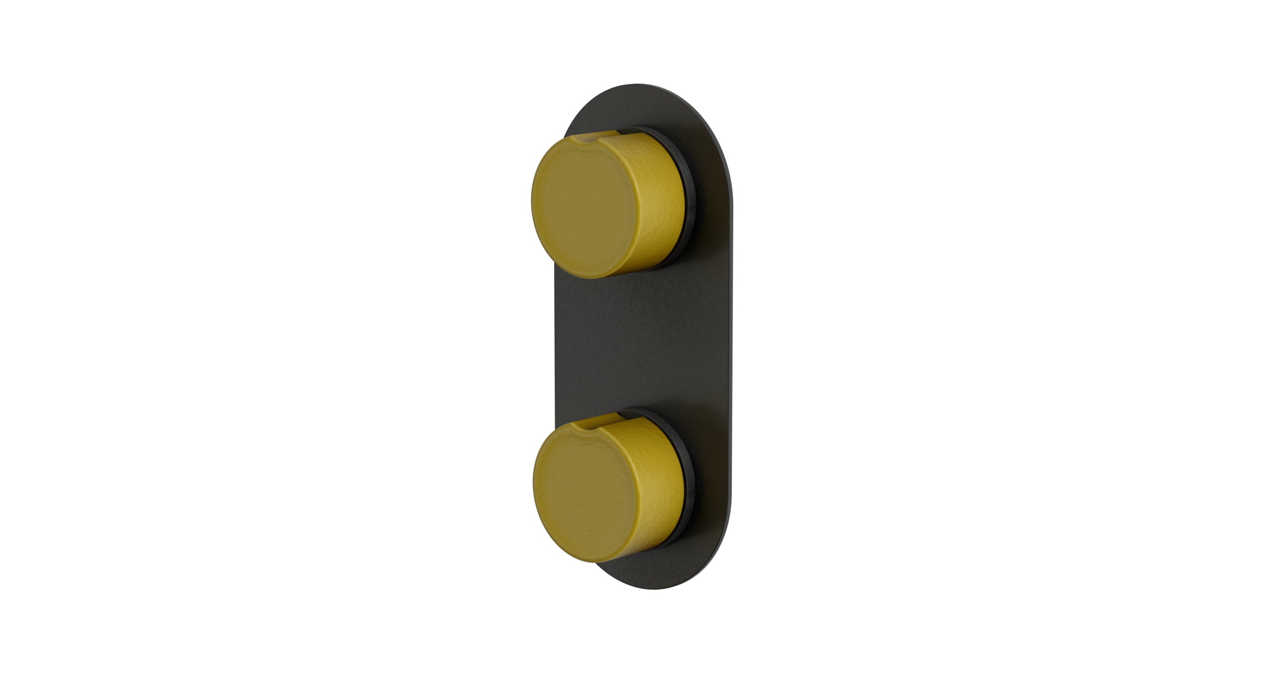 Foundry Two Handle Wall Mount Shower Trim with Groove Ceramic Knob Handles in Blackened Nickel