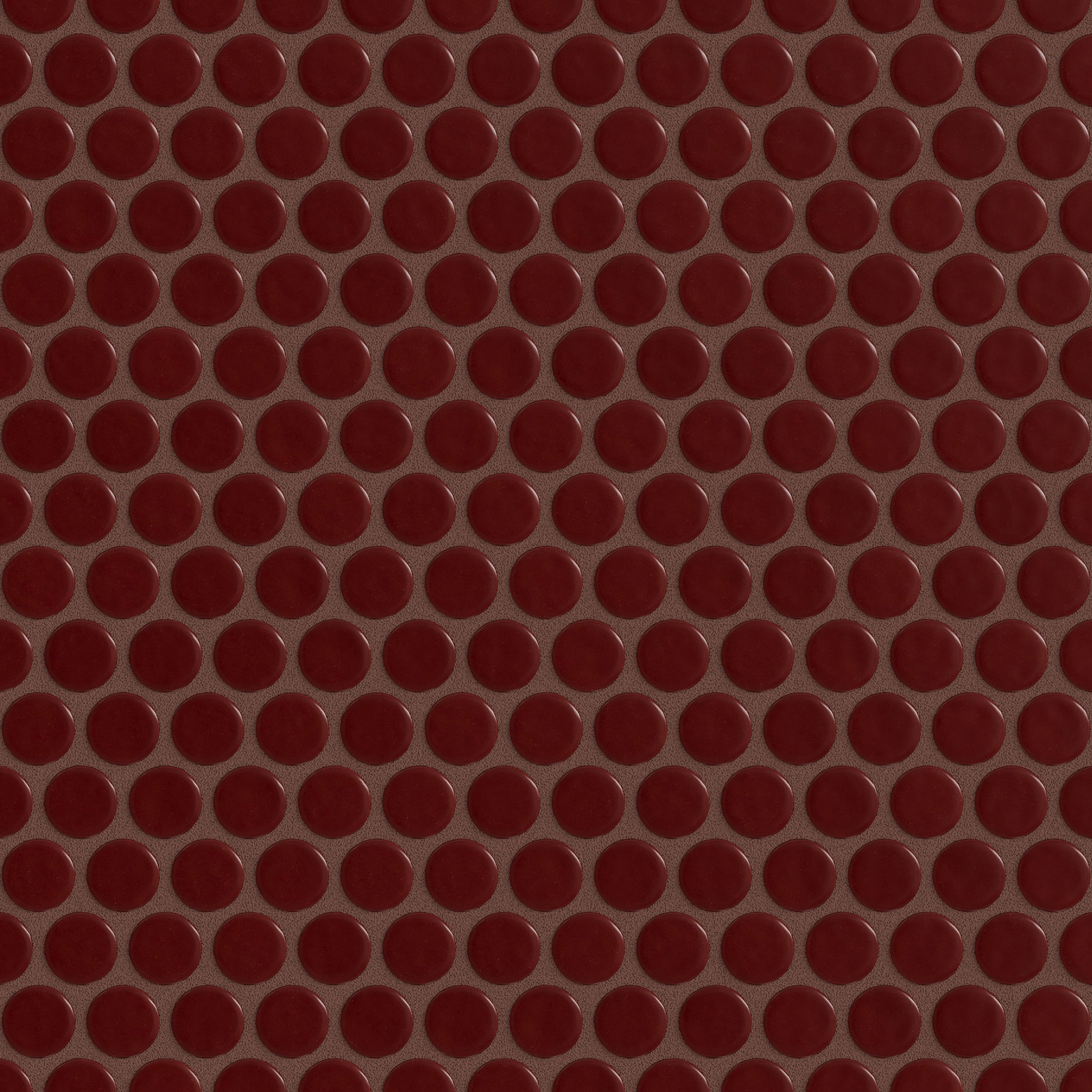 Penny Round Sheeted Original Ceramic Mosaic Tile in Vintage Leather Gloss