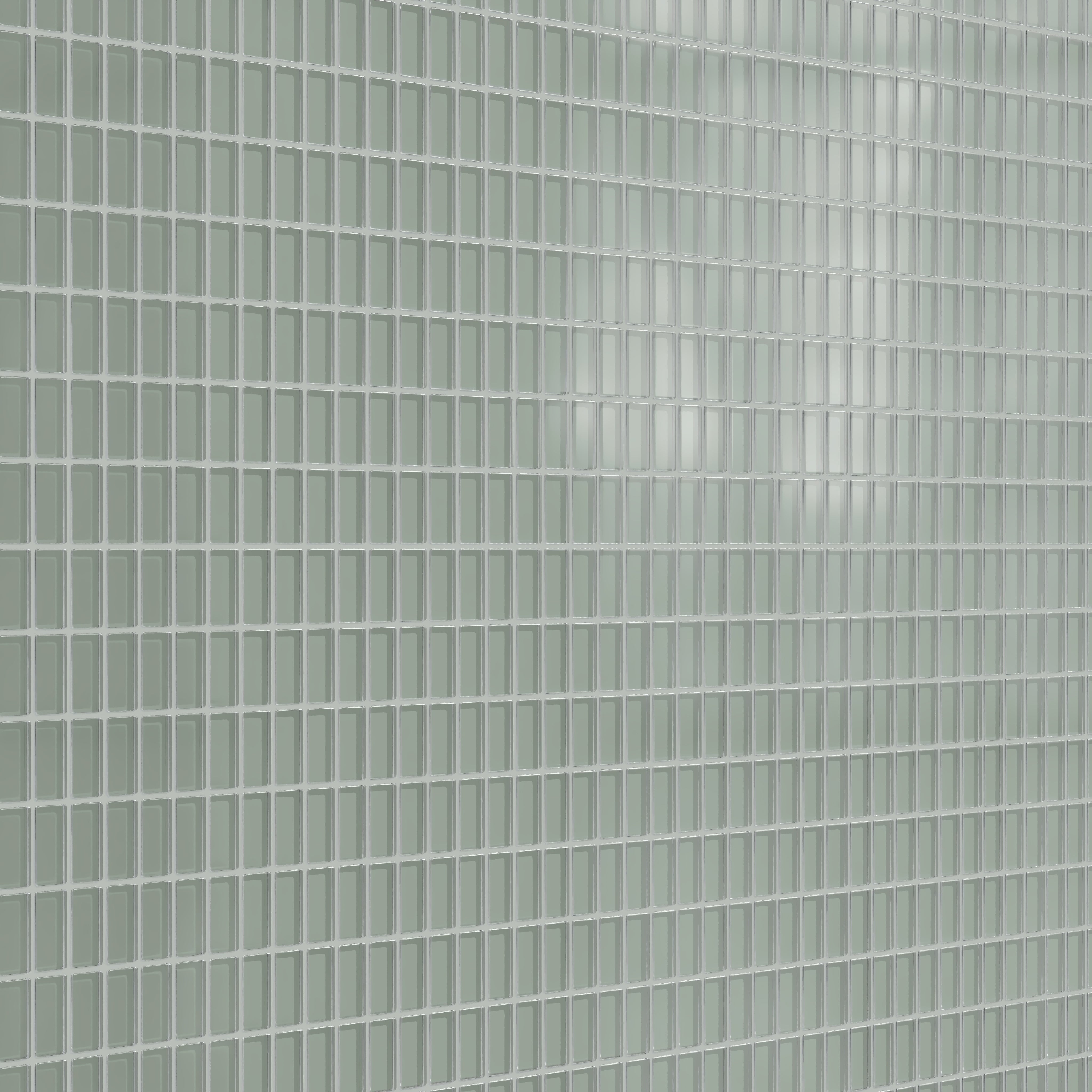 1x2 Straight Set Sheeted Glass Mosaic Tile in Hummingbird Matte