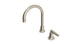 Emerson One Handle Deck Mount Gooseneck Lavatory Faucet with Classic Lever Handle in Satin Nickel