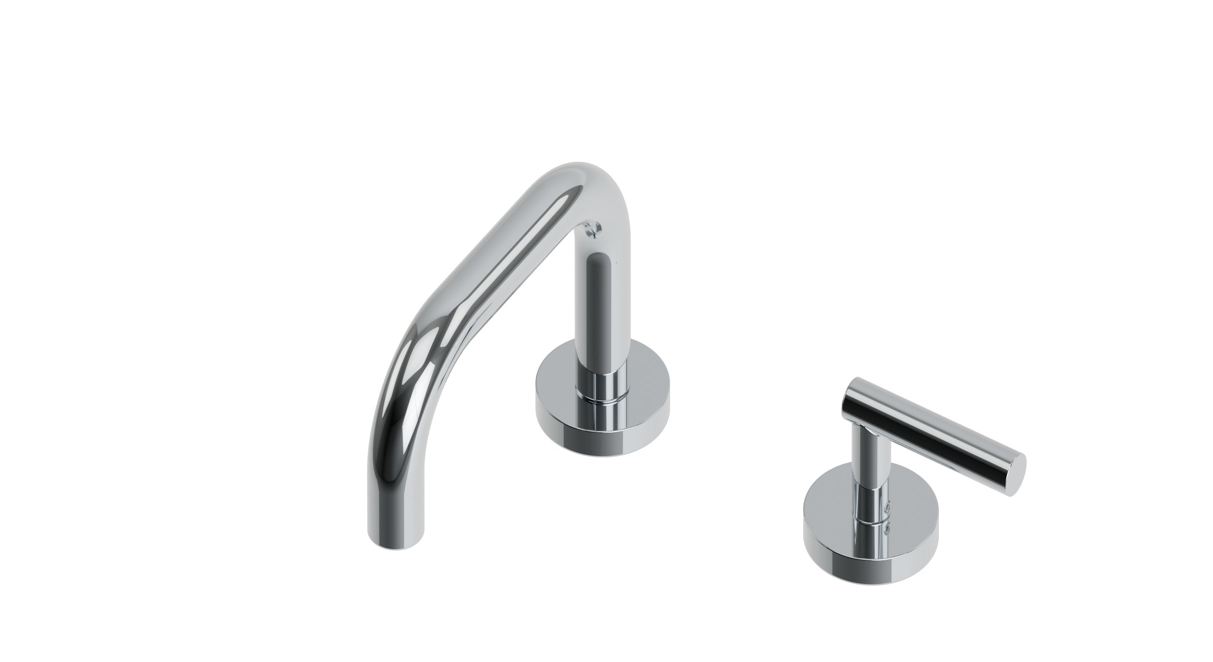 Contour One Handle Deck Mount Squaretop Lavatory Faucet with Soft Lever Handle