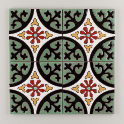 6x6 Handpainted Sample Lugo  in Warm Motif