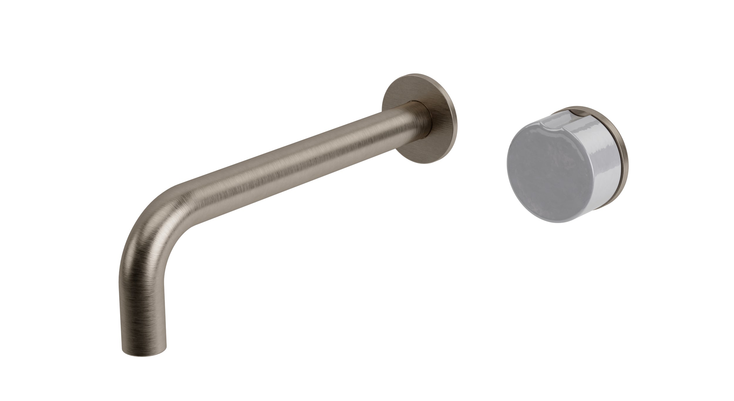 Foundry One Handle Wall Mount 7.5" Lavatory Faucet with Groove Ceramic Knob Handle in Antique Nickel