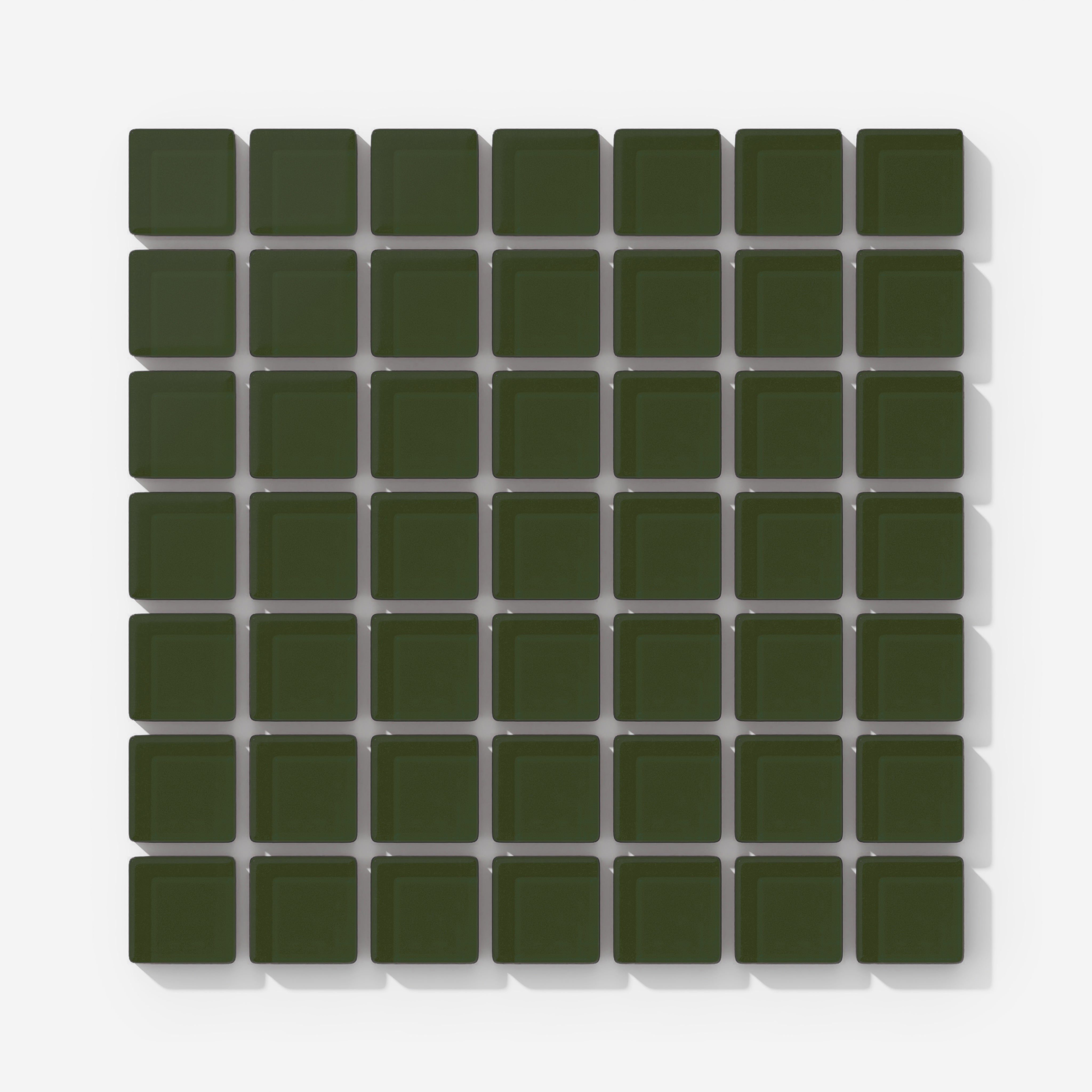 1x1 Straight Set Sheeted Glass Mosaic Tile in Starling Matte