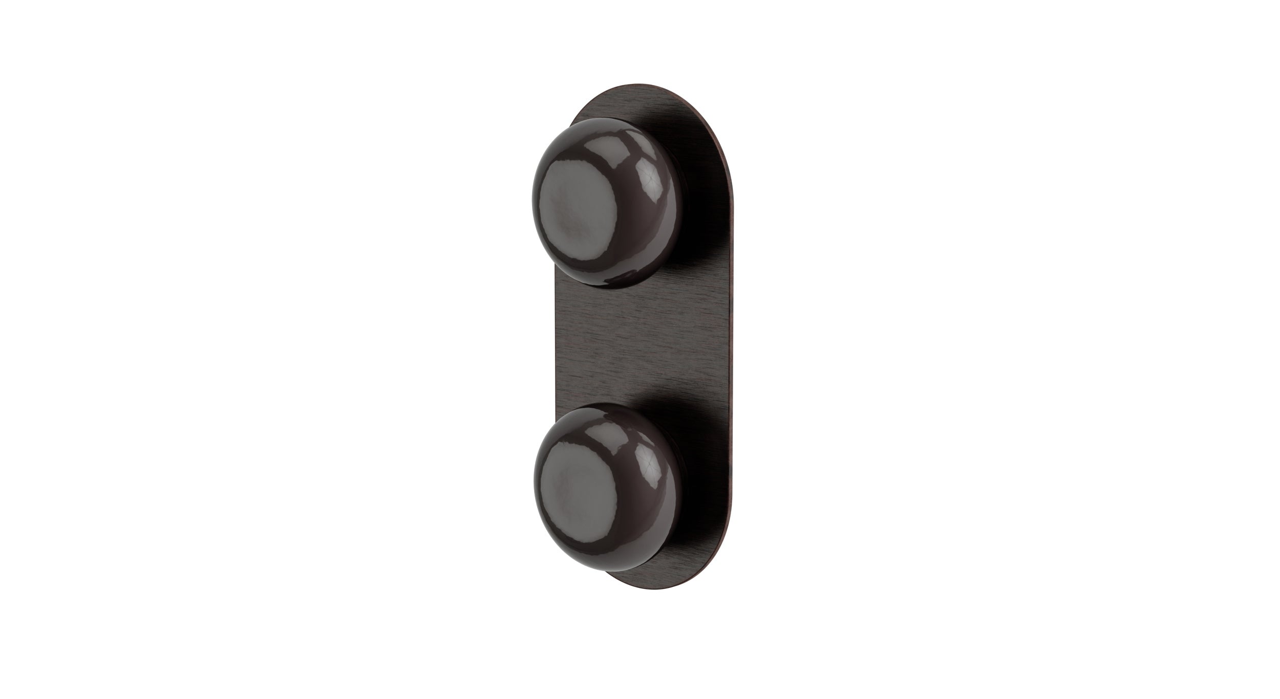 Foundry Two Handle Wall Mount Shower Trim with Pebble Ceramic Knob Handles in Antique Bronze