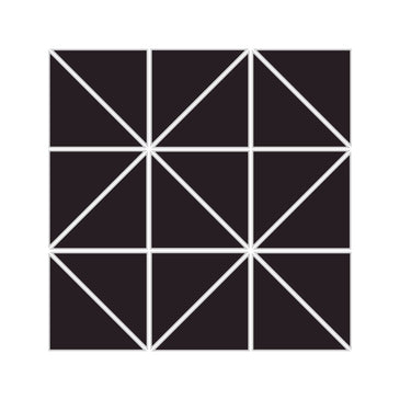 3" Triangle Sheeted - Quadrant Original Ceramic Mosaic Tile in Burnt Umber