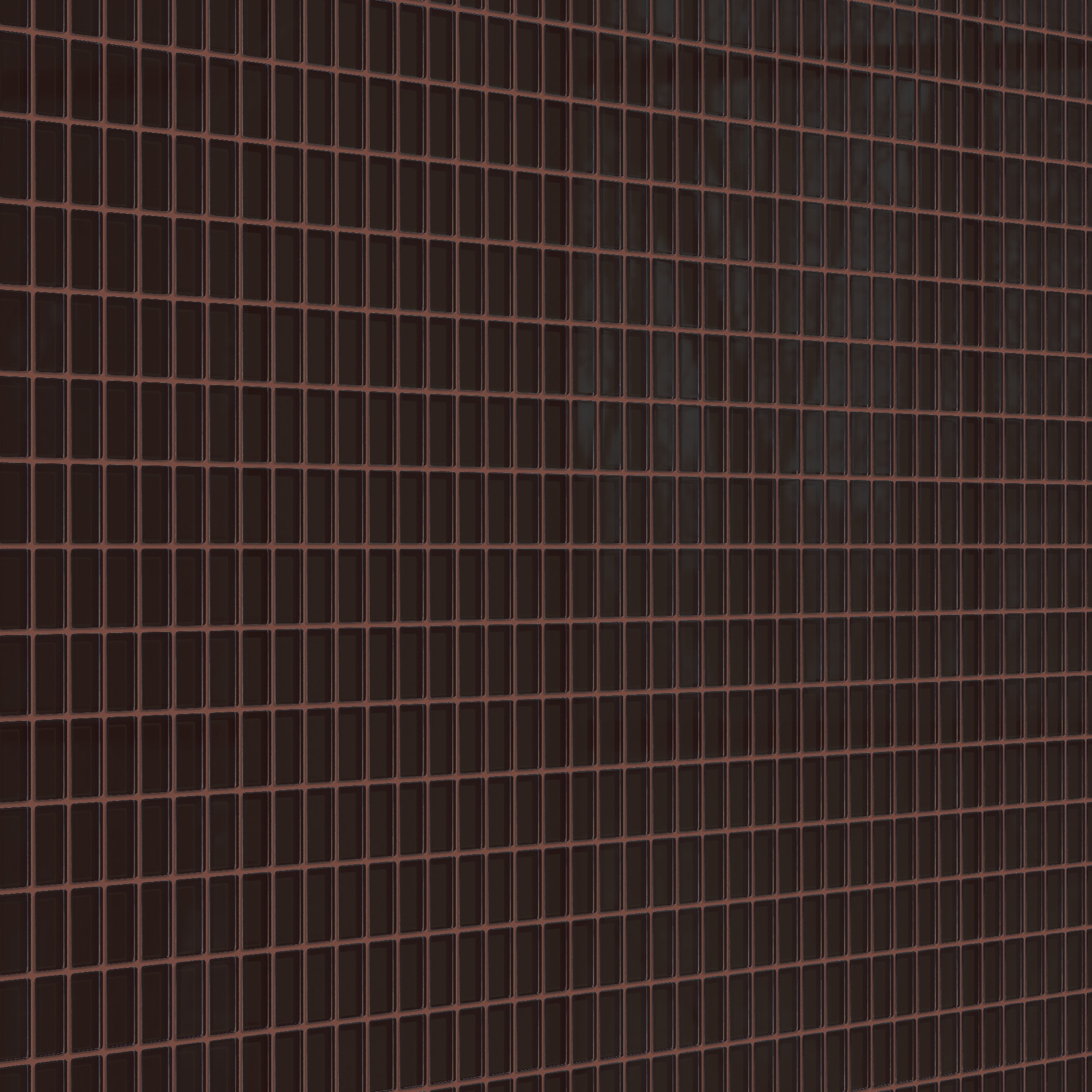 1x2 Straight Set Sheeted Glass Mosaic Tile in Nighthawk Gloss
