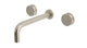 Foundry Two Handle Wall Mount 10" Lavatory Faucet with Barrel Knob Handles in Satin Nickel