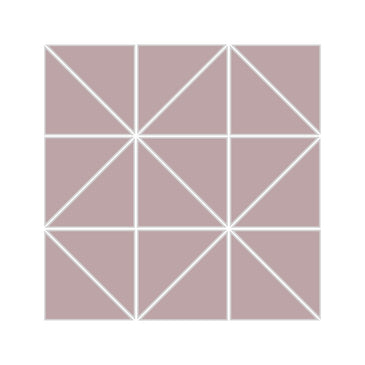 3" Triangle Sheeted - Quadrant Original Ceramic Mosaic Tile in Painted Sky Matte