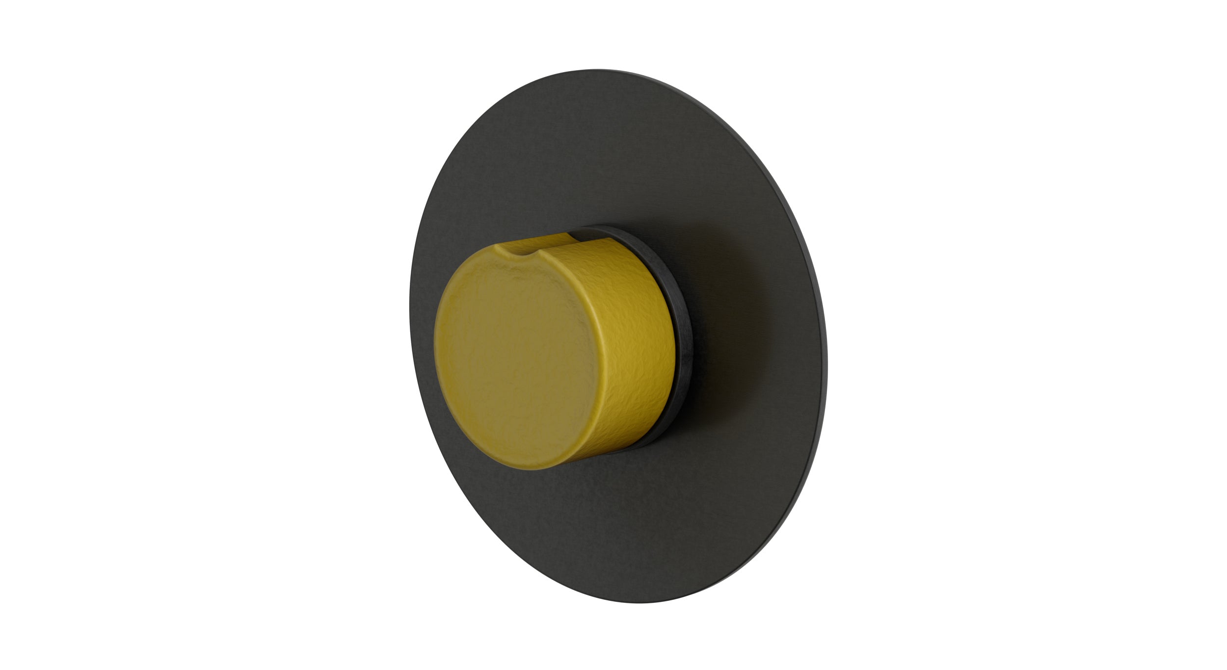 Foundry One Handle Wall Mount Shower Trim with Groove Ceramic Knob Handle in Blackened Nickel