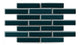 1x4 Half Offset Sheeted Original Ceramic Mosaic Tile in Caspian Sea Gloss