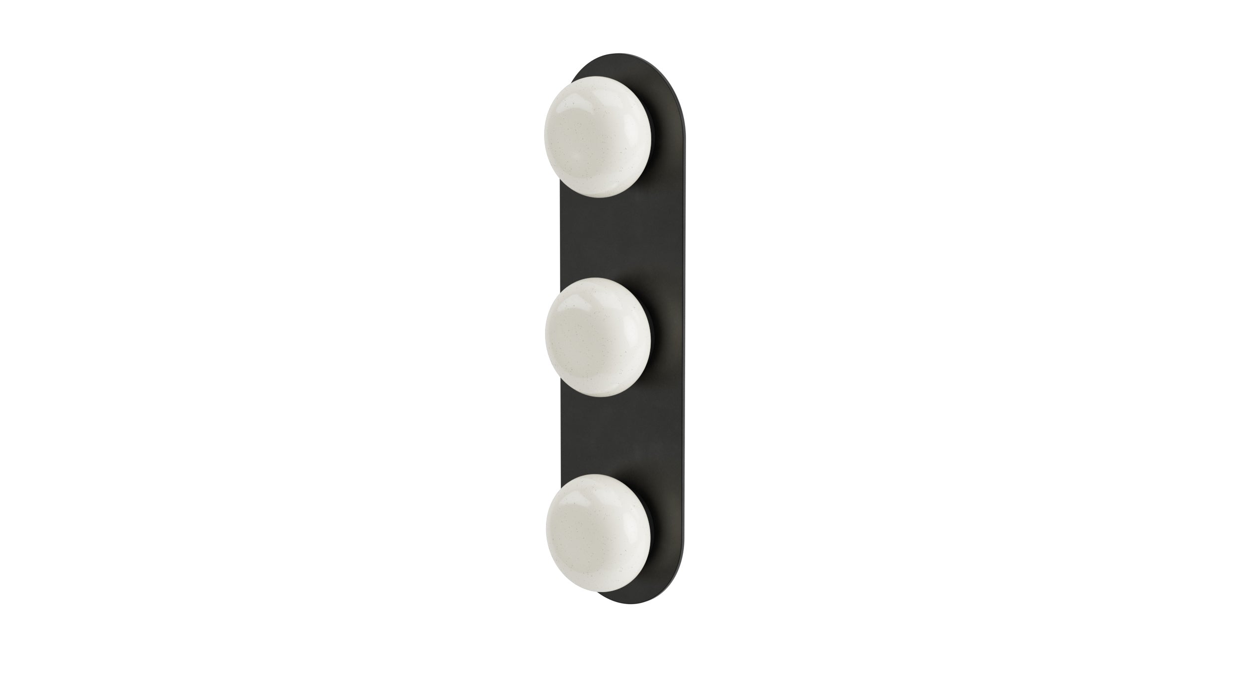 Foundry Three Handle Wall Mount Shower Trim with Pebble Ceramic Knob Handles in Oil Rubbed Bronze