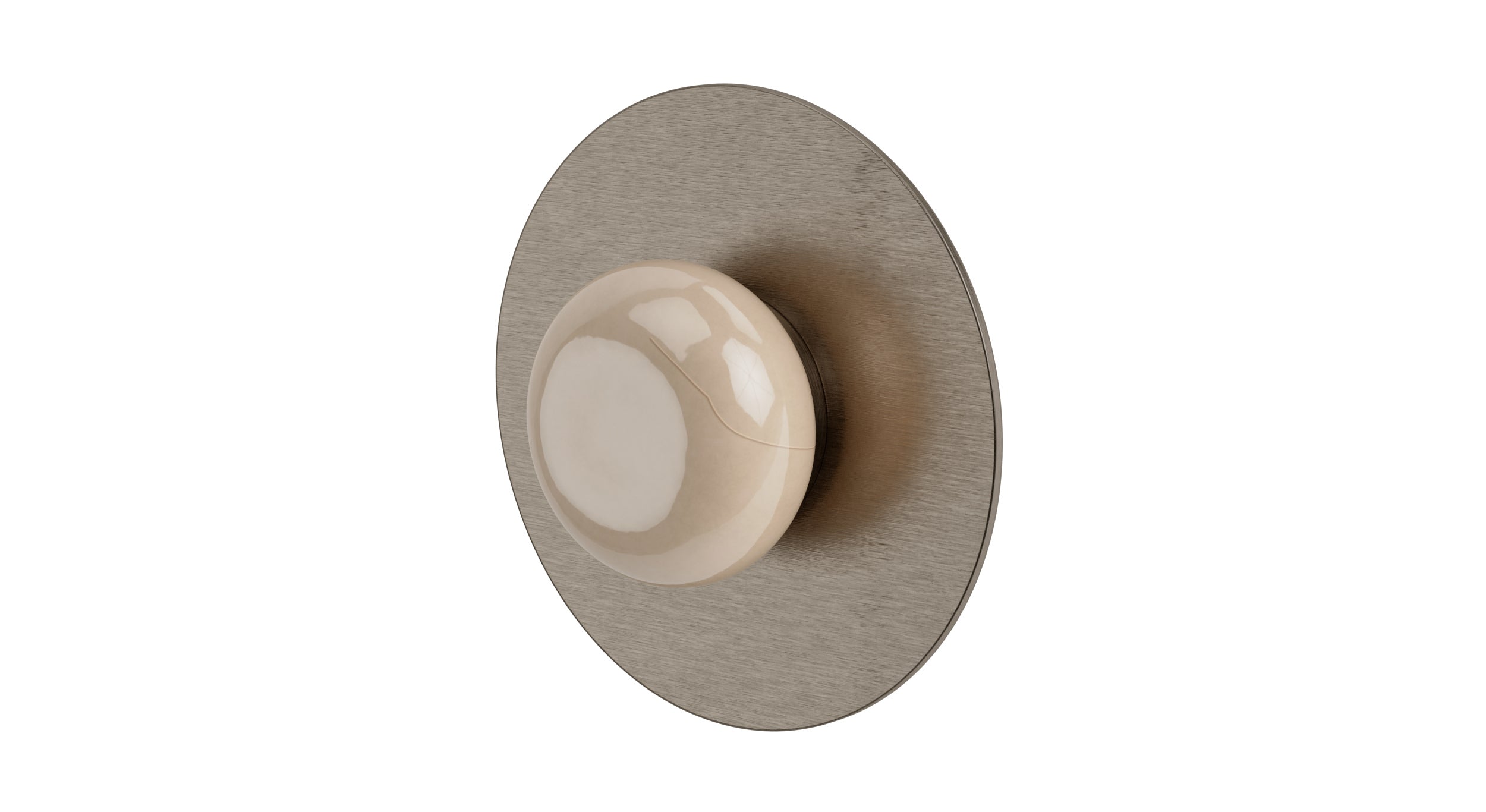 Foundry One Handle Wall Mount Shower Trim with Pebble Ceramic Knob Handle in Antique Nickel