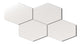 Elongated Hexagon Natural Press Ceramic Tile in Flake White Matte