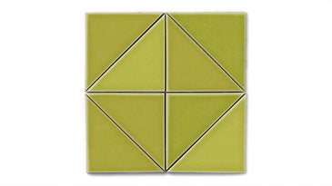 6" Triangle Original Ceramic Tile in Palm Tree Gloss