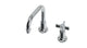 Emerson One Handle Deck Mount Squaretop Lavatory Faucet with Defined Cross Handle in Polished Chrome