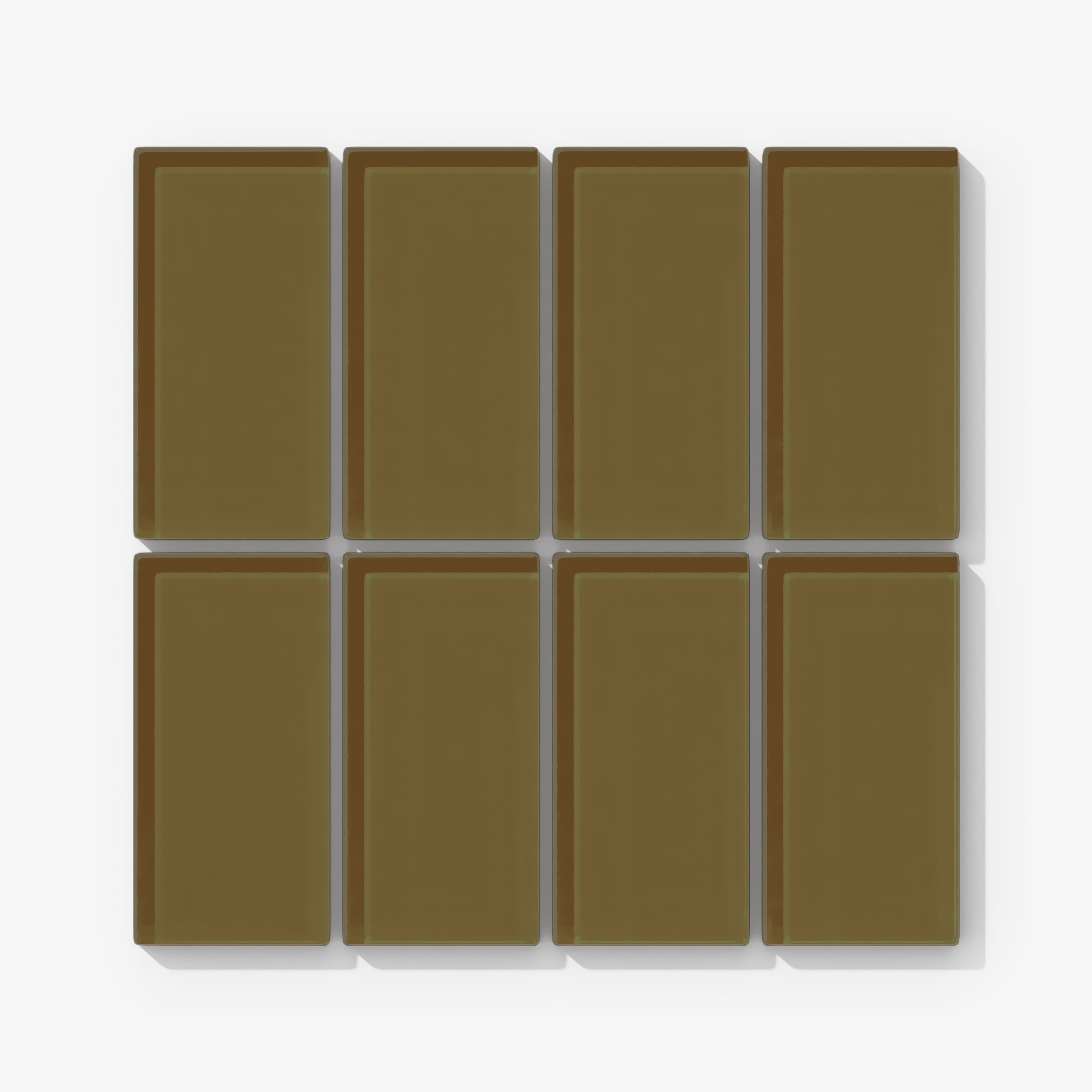 2x4 Straight Set Sheeted Glass Mosaic Tile in Merlin Gloss