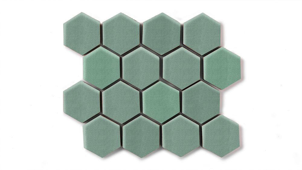 2" Hexagon Sheeted Original Ceramic Mosaic Tile in Amalfi Coast Matte