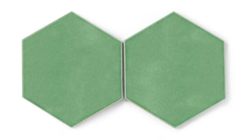 8" Hexagon Original Ceramic Tile in Sea Green Gloss