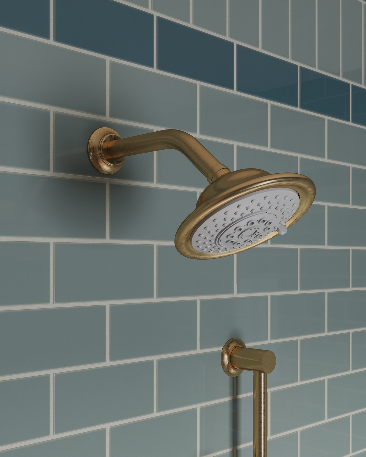 Emerson 45-Degree 8" Shower Arm with Flange in Satin Brass