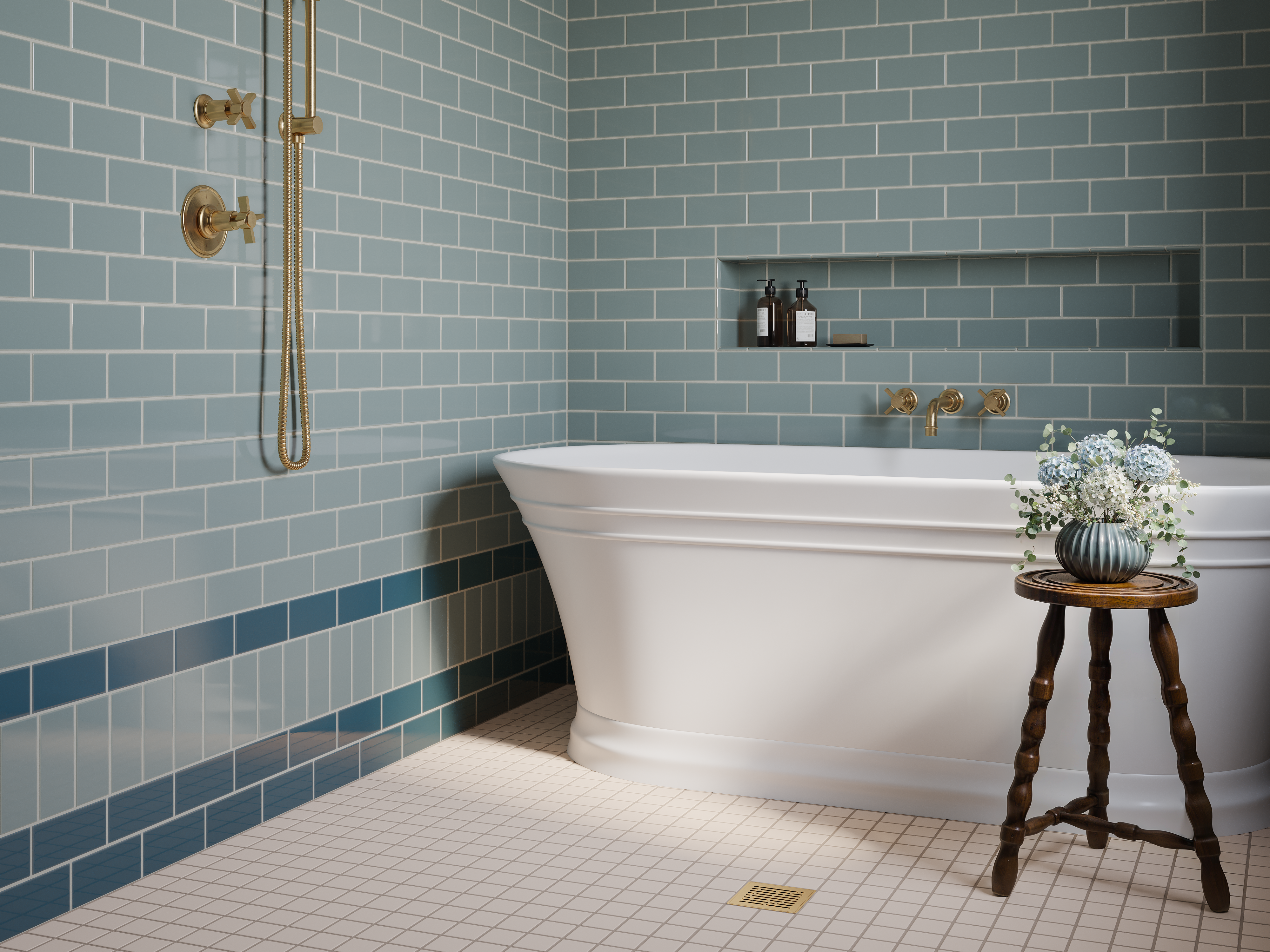 3x6 Natural Press Ceramic Tile in North Fork Gloss