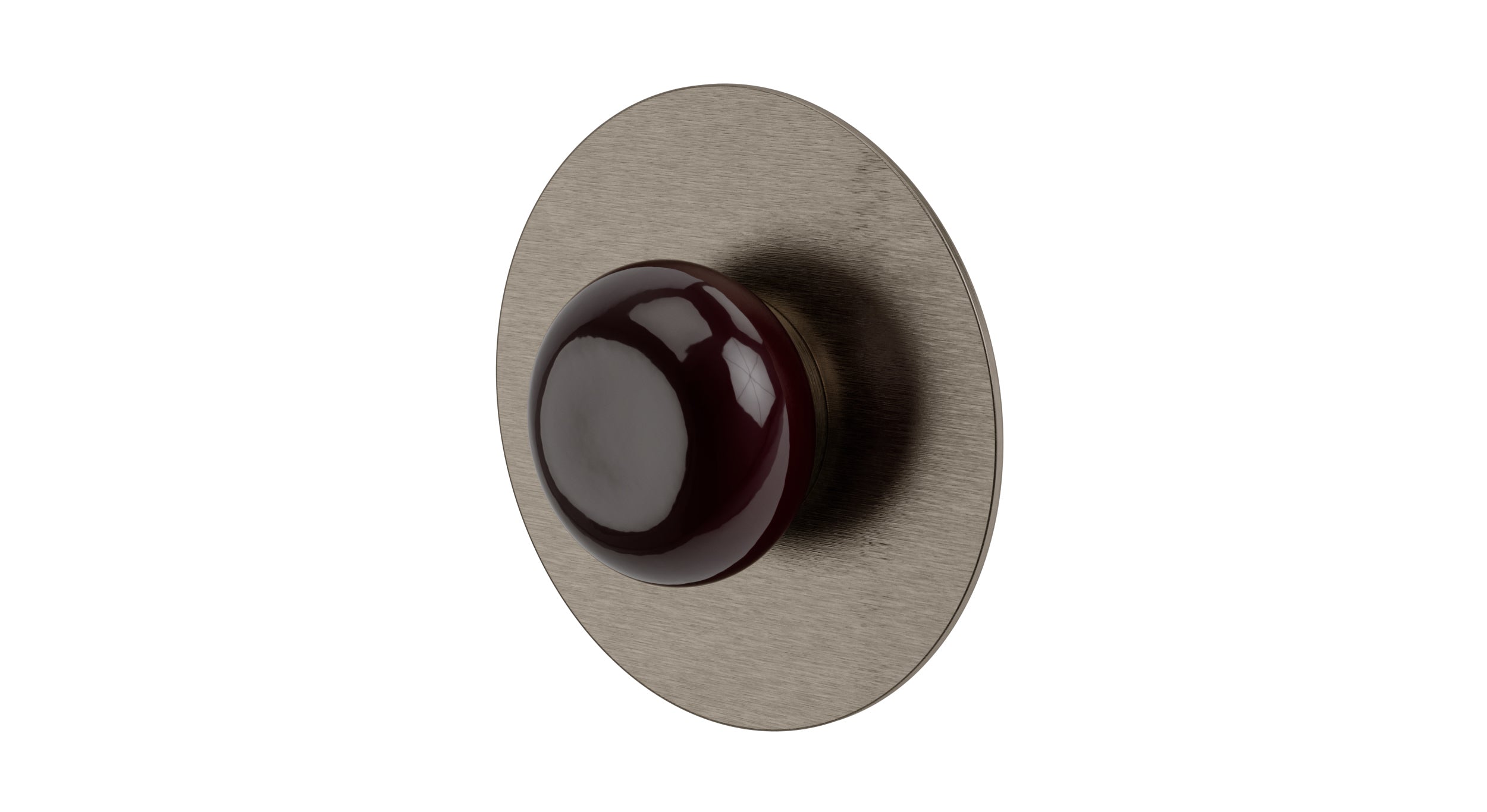Foundry One Handle Wall Mount Shower Trim with Pebble Ceramic Knob Handle in Antique Nickel
