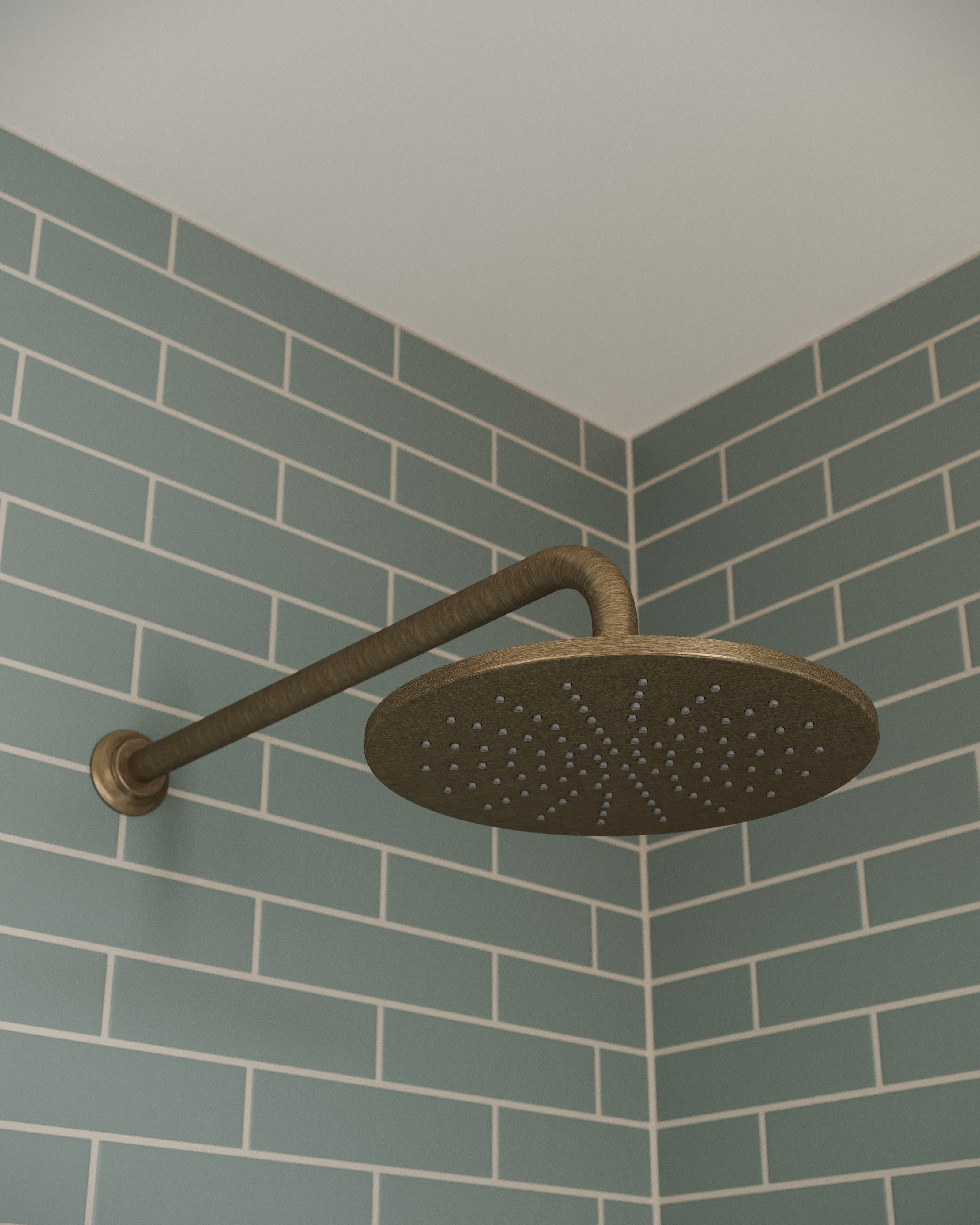 Emerson 90-Degree 16" Shower Arm with Flange in Antique Brass