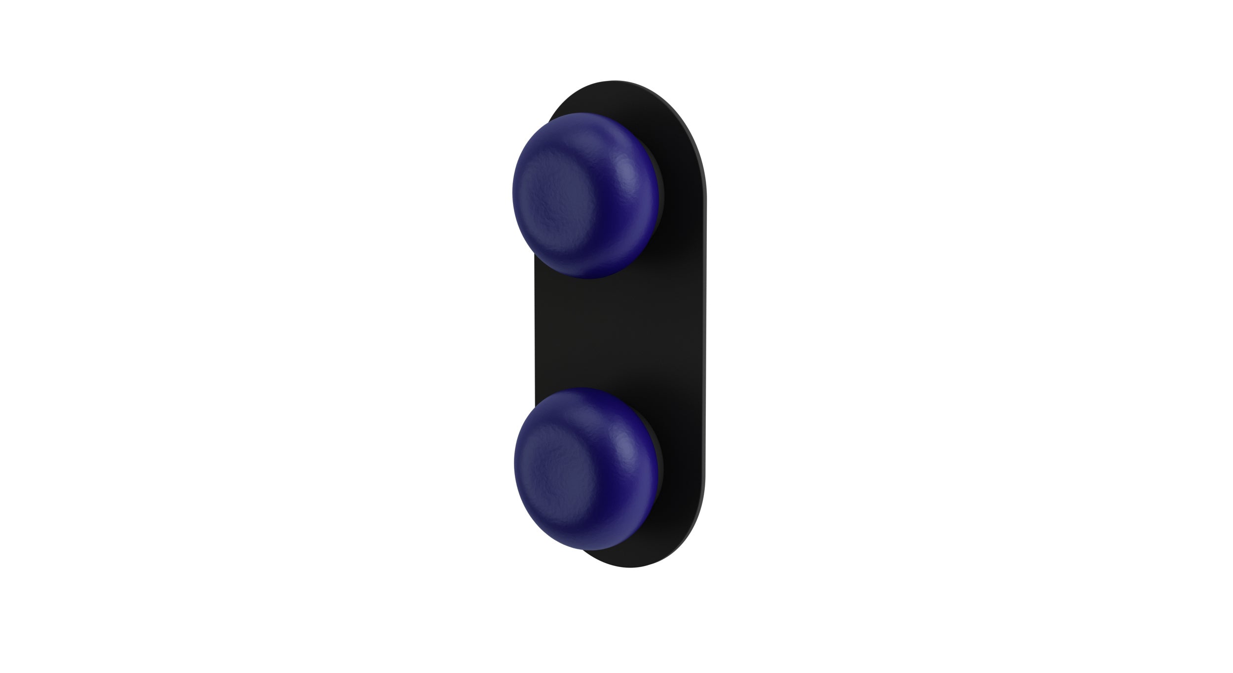 Foundry Two Handle Wall Mount Shower Trim with Pebble Ceramic Knob Handles in Matte Black