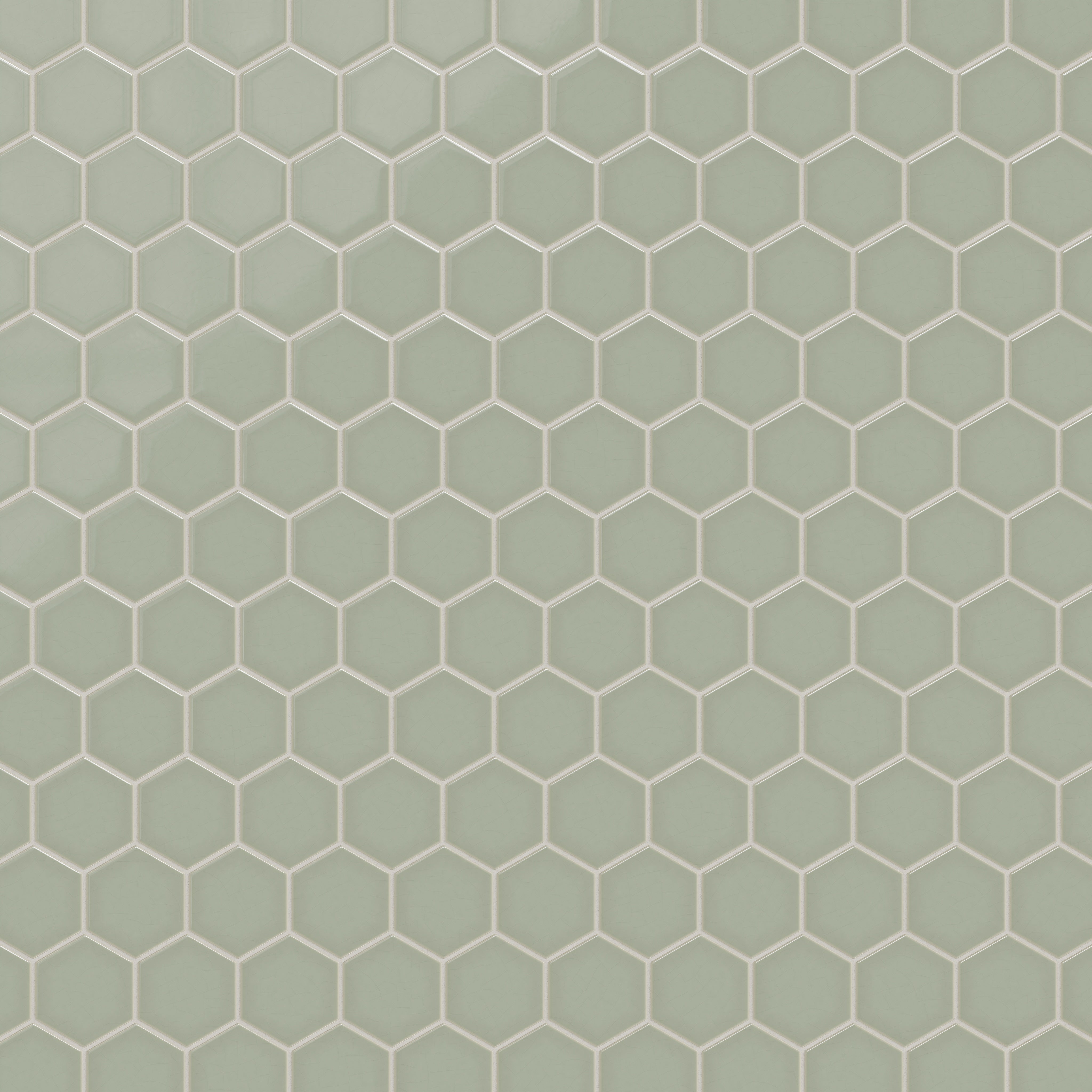 4" Hexagon Original Ceramic Tile in Rosemary Gloss