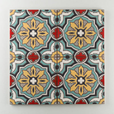 8x8 Handpainted Sample Valencia  in Warm Motif