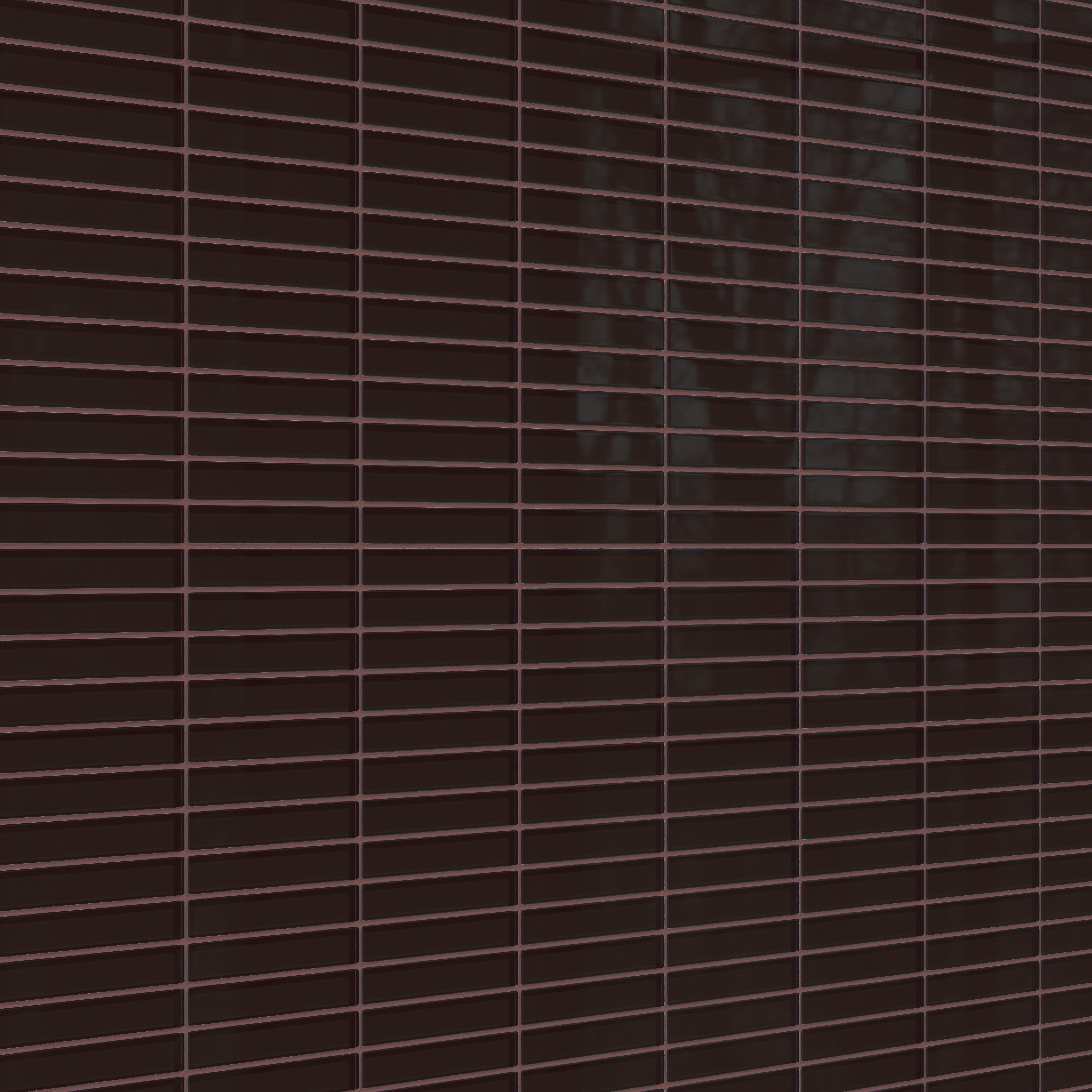 1x6 Straight Set Sheeted Glass Mosaic Tile in Nighthawk Gloss