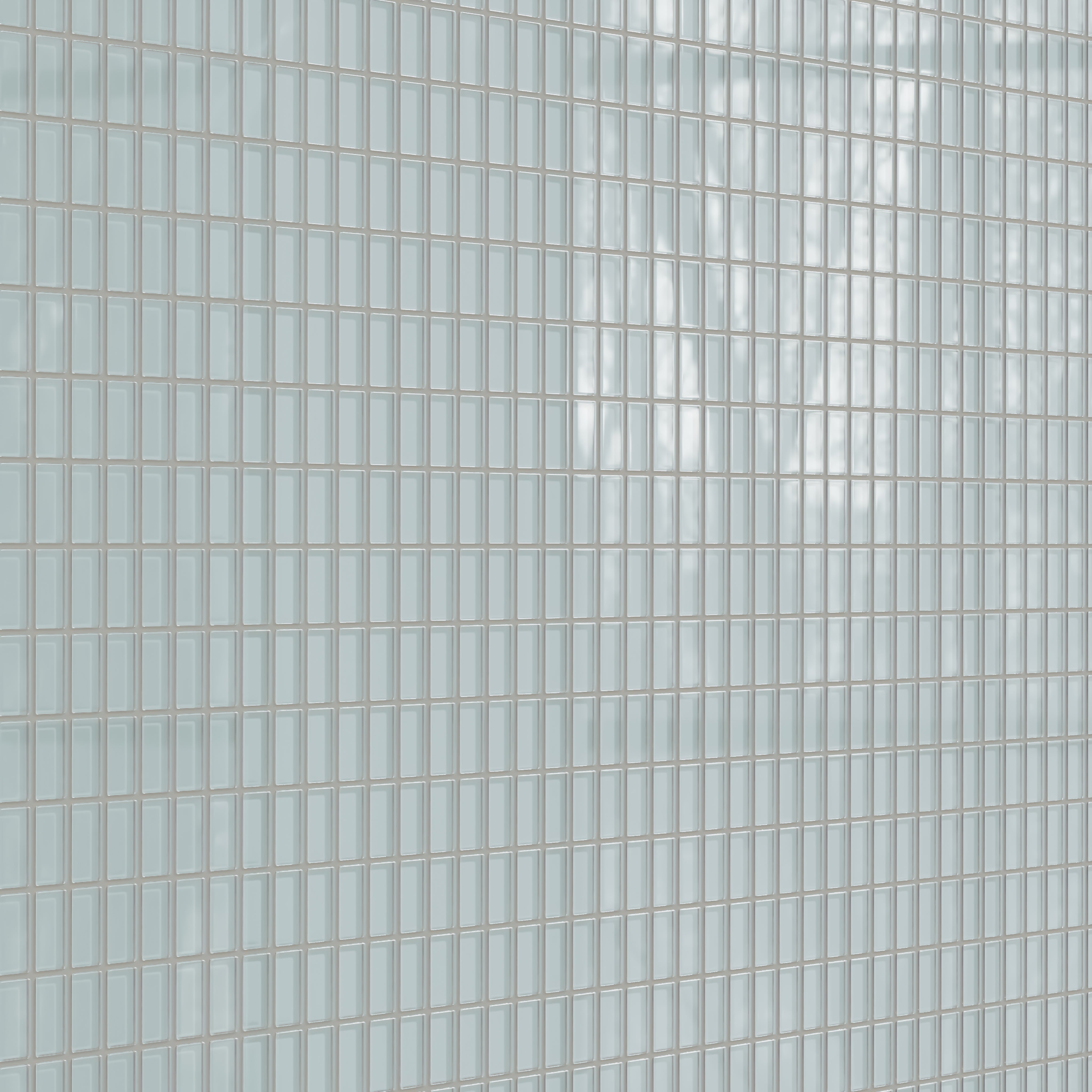 1x2 Straight Set Sheeted Glass Mosaic Tile in Great Blue Heron Gloss