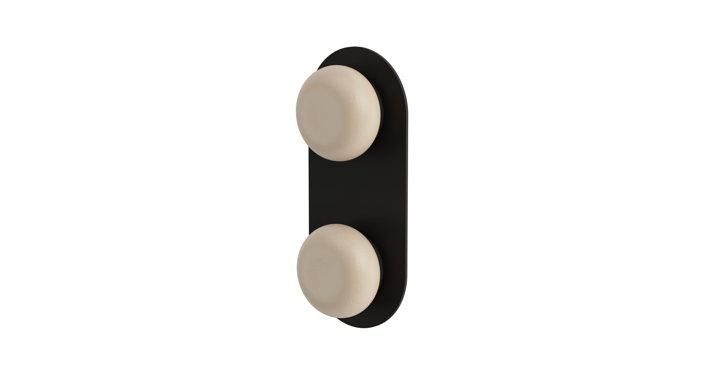 Foundry Two Handle Wall Mount Shower Trim with Pebble Ceramic Knob Handles in Matte Black