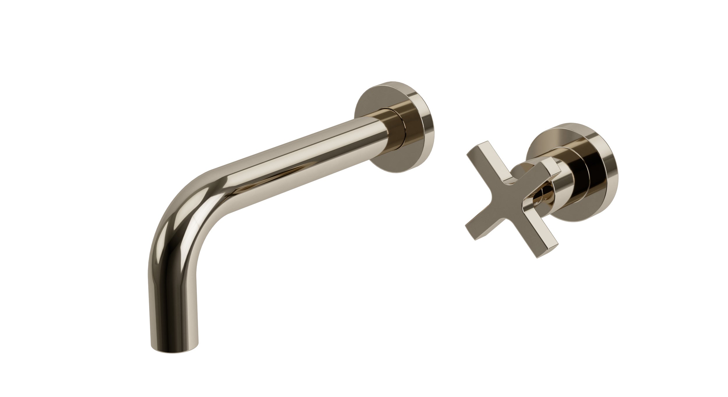 Flatiron One Handle Wall Mount 7.5" Lavatory Faucet with Linear Cross Handle