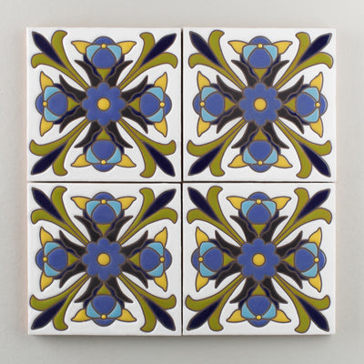 6x6 Handpainted Sample Santiago  in Cool Motif